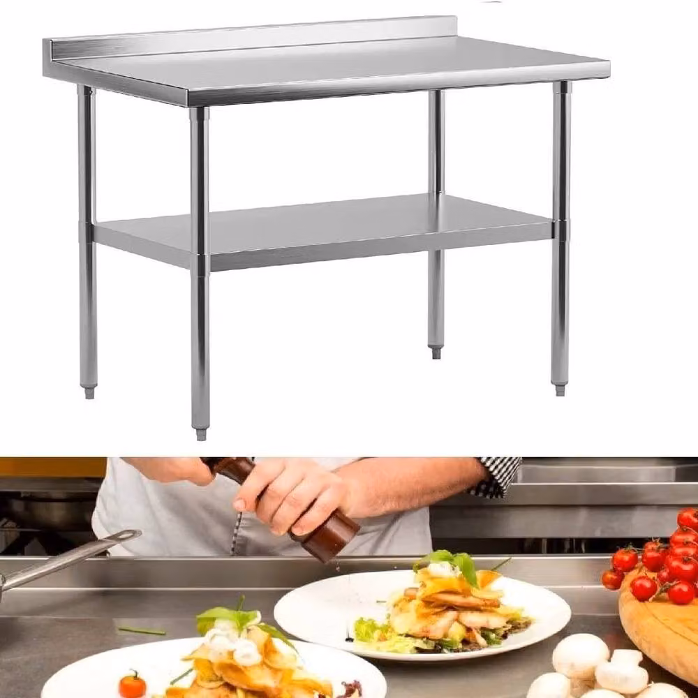 VOGREX Silver Stainless Steel Commercial Catering Work Bench Table – 2