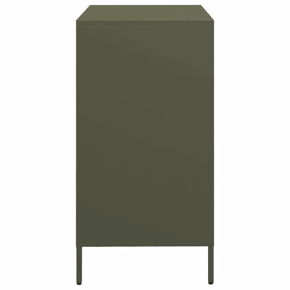 Berkfield Home Sideboard in Olive Green, W/D/H: 68 x 39 x 73.5 cm – 3