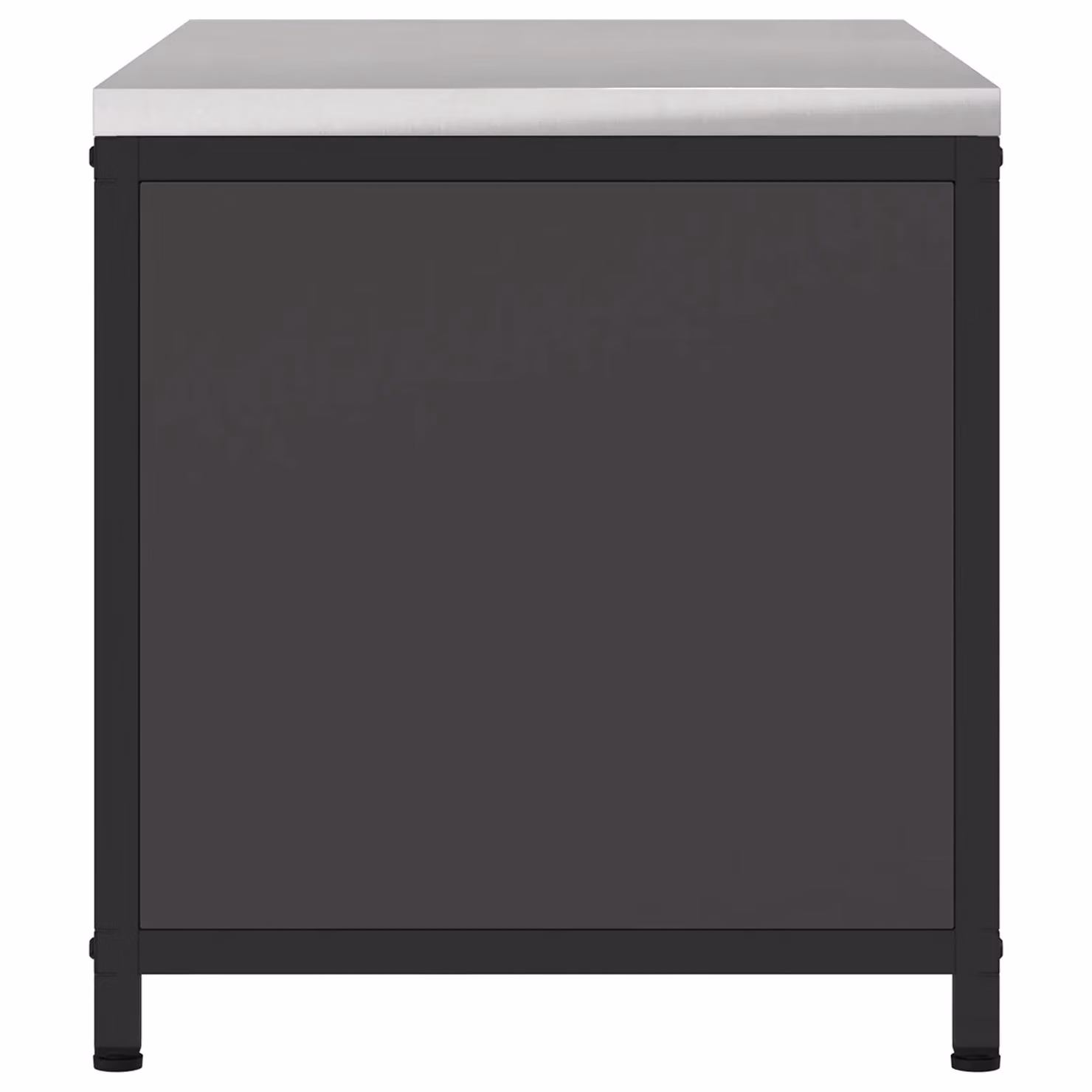 Berkfield Home Modern Black Steel Kitchen Storage Cabinet with Internal Shelves and Hinged Doors – 4