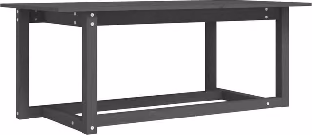 Berkfield Home Grey Rustic Solid Pine Coffee Table W: 110 cm, D: 55 cm, H: 45 cm – 1