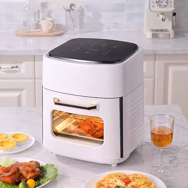 Livingandhome 15L Oil-Free Hot Air Fryer with Non-stick Cookers, White