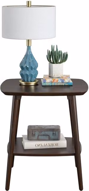 Novogratz Brittany Mid-Century Walnut Wood End Table