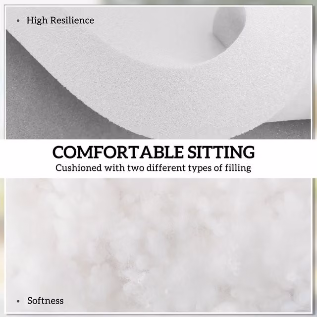 Outsunny Blue Square Replacement Garden Stool Seat Cushion Pad with Ties, W/D: 42 x 42 cm