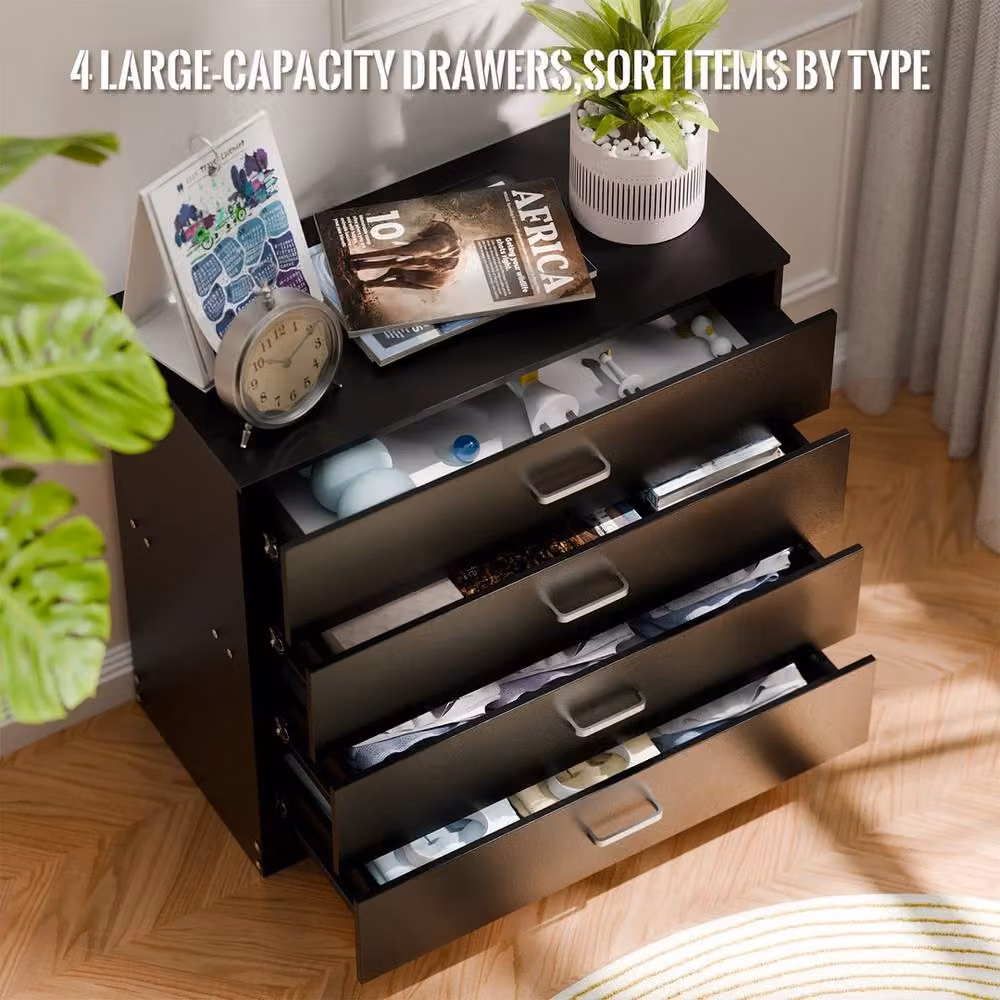FORGEVIO Modern Black Matt Chest of Drawers for your Bedroom – 4