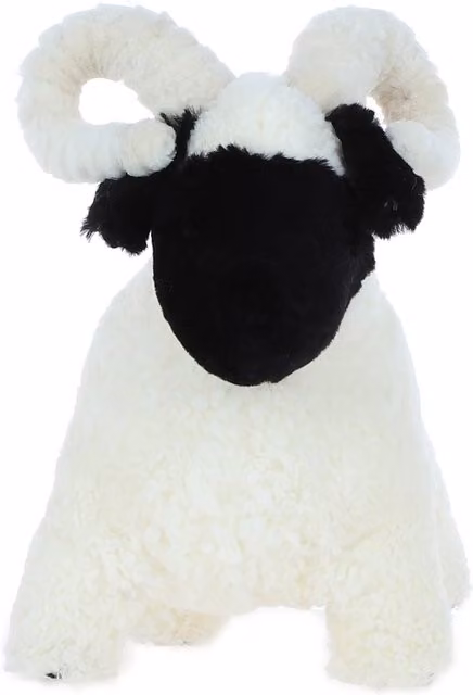 Fenland England FF-Lucky Sheep Tabletop Ornament in Ivory and Black