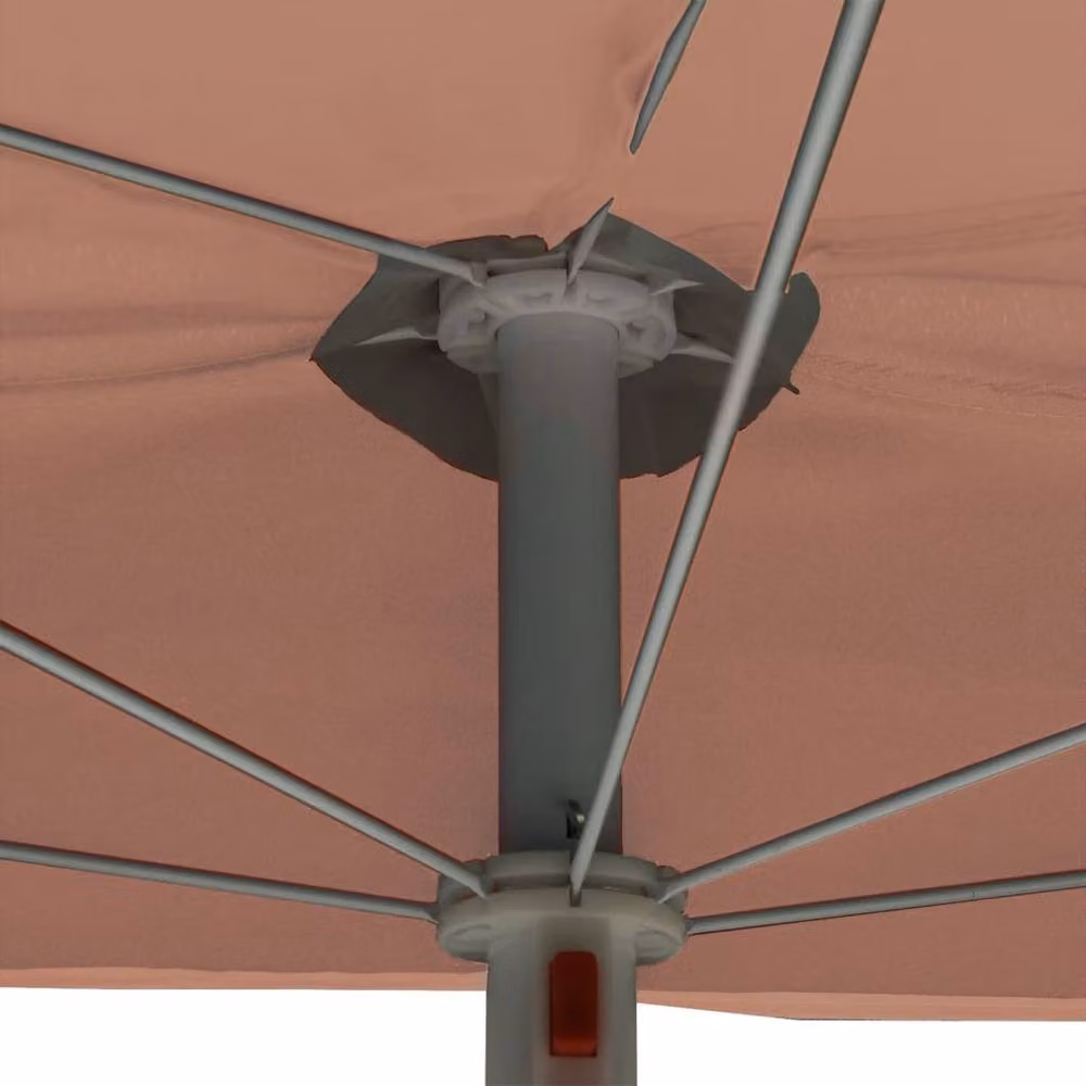 Berkfield Home Garden Half Parasol with Pole, Terracotta, W: 180 cm, D: 90 cm – 3