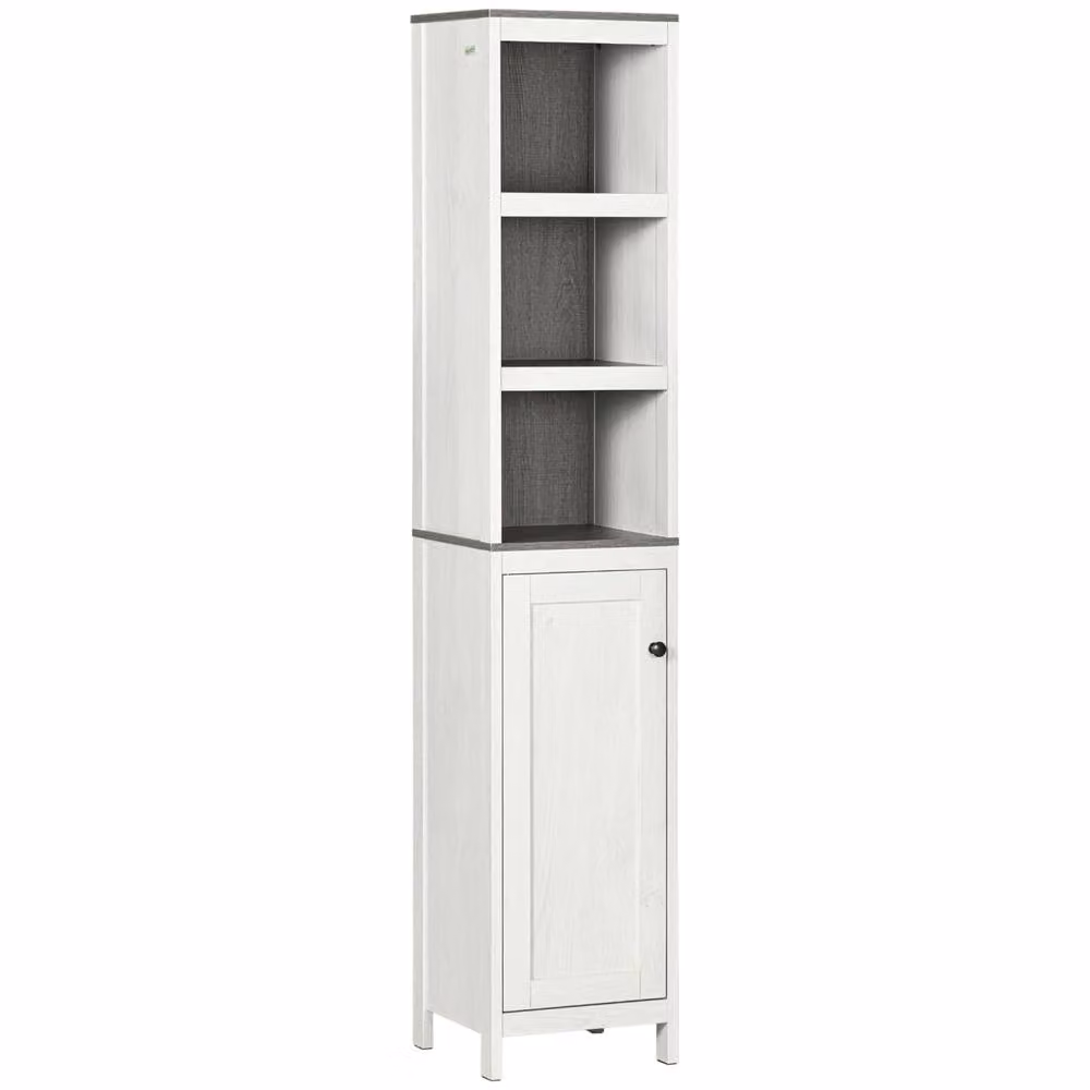 Wyld Haus Salata Tall Bathroom Storage Cabinet in Antique White with Mirror and Internal Shelves, H 161 x W 32 x D 30 cm – 2