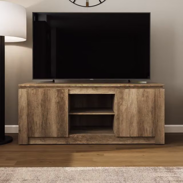 GFW Canyon Oak Modern 2 Door TV Cabinet in Brown