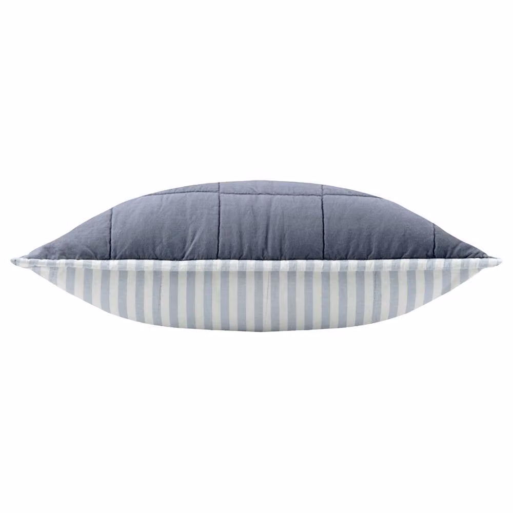 Yard Hebden Striped Square Cotton Cushion in Blue, W/D/H: 55 x 55 x 55 cm – 3