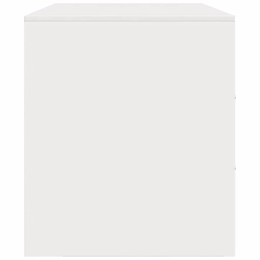 Berkfield Home Set of 2 White Metal TV Cabinets with Hinged Doors and Internal Shelves, W/D/H: 67 x 39 x 44 cm – 3