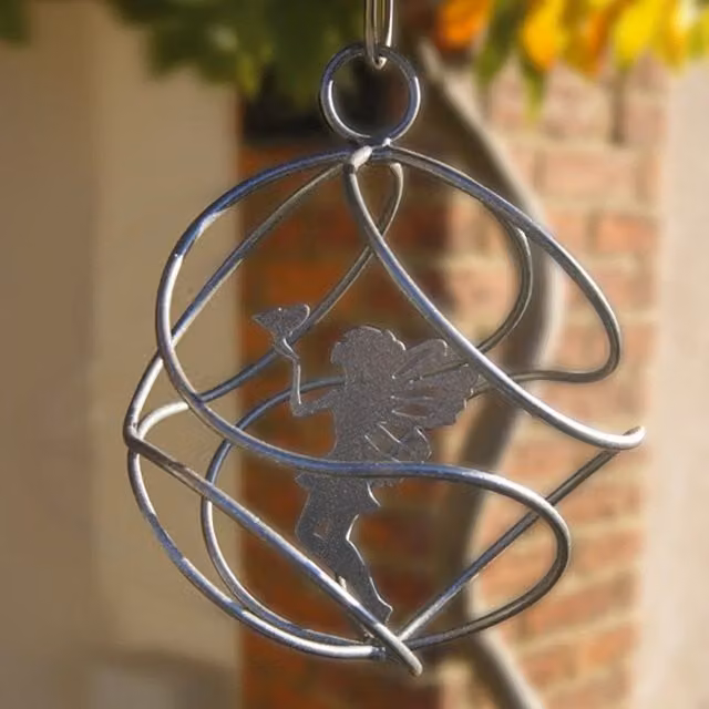 Poppyforge Fairy Catcher Hanging Ornament in Black Steel