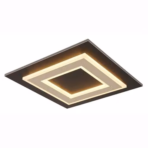 Globo Lighting Modern LED Ceiling Panel Lamp, Warm White, W/D/H: 32 x 32 x 5.5 cm