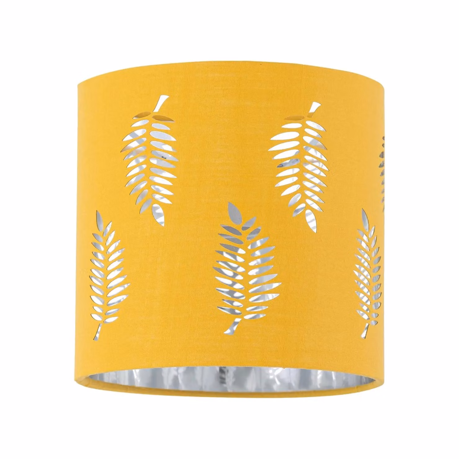 First Choice Lighting Set of 2 Chrome Jewelled Table Lamps with Ochre Yellow Fabric Shades – 2