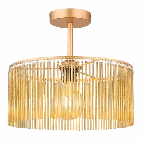 Nowa Round Metal and Acrylic Ceiling Light in Gold/Brass, Diameter: 35 cm, Height: 32 cm – 1
