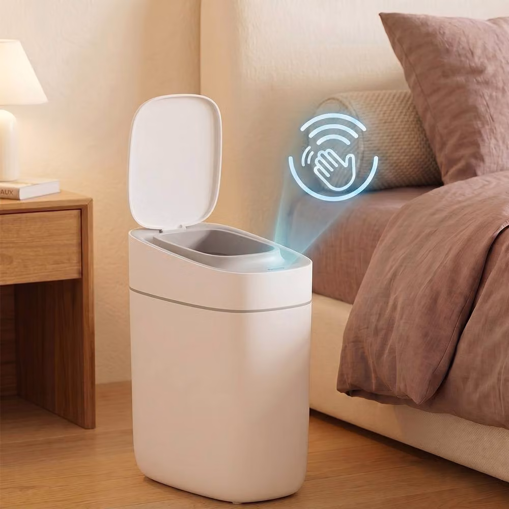Toque Smart Slim Sensor Rubbish Bin with Silent Lid, White – 3