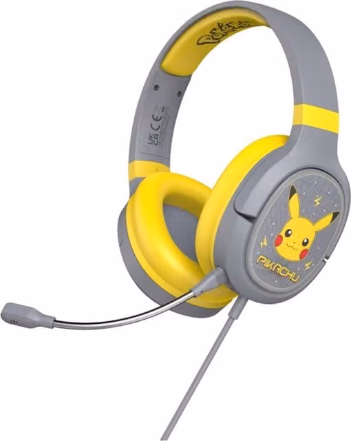 Pikachu Pro G1 Wired Over-Ear Gaming Headphones with 3.5 mm Jack in Silver and Grey