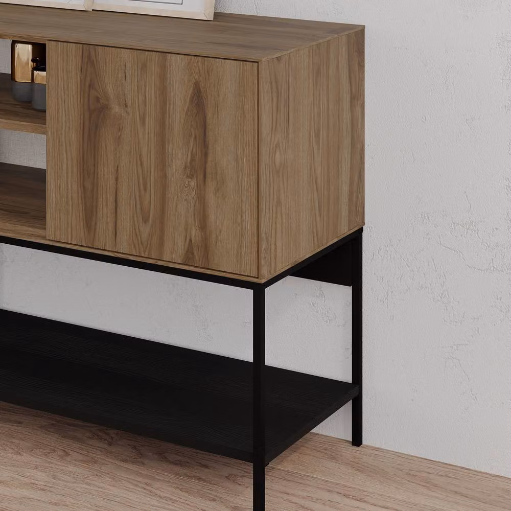 Decortie Amira Modern Sideboard Storage Cabinet in Brown, 2 Pack – 3