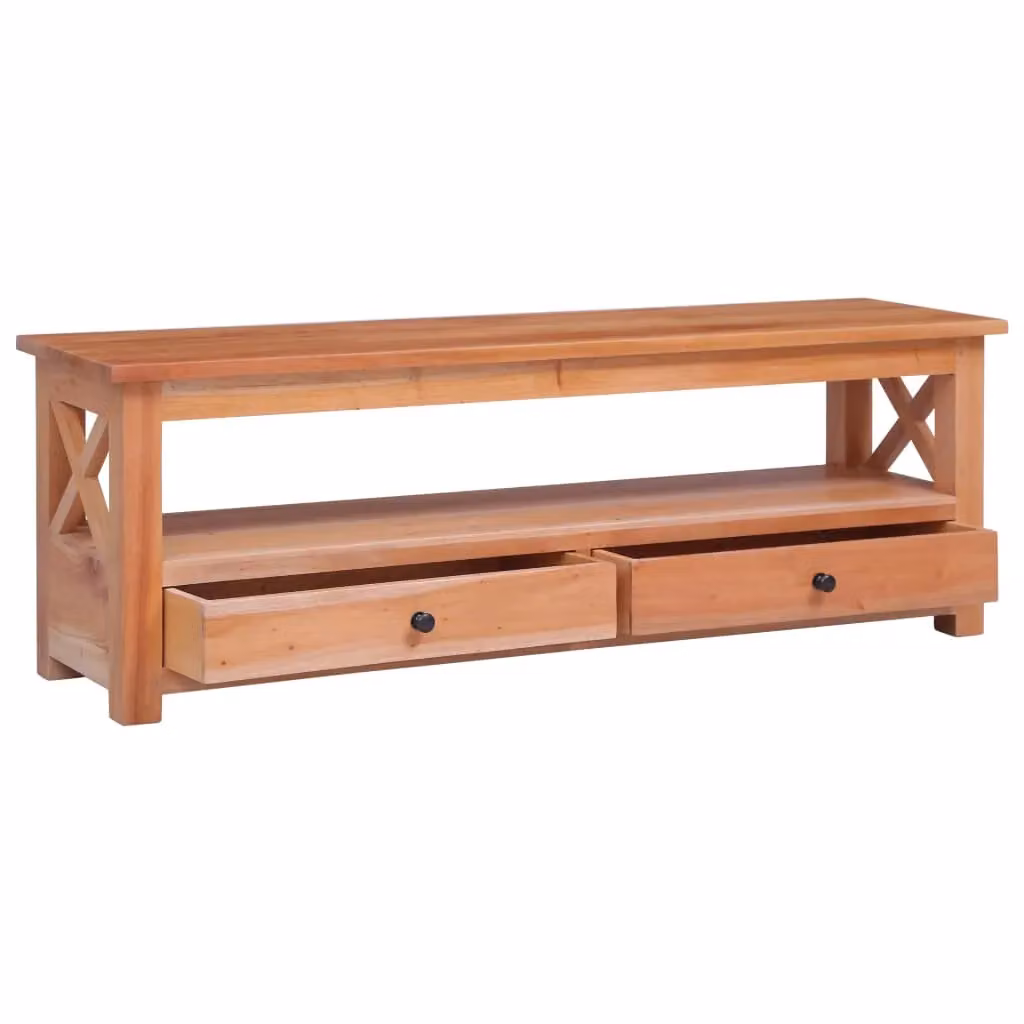 Berkfield Home TV Cabinet in Brown Solid Mahogany Wood, W/D/H: 120 x 30 x 40 cm – 2