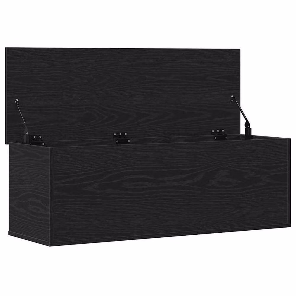Berkfield Home Black Oak Storage Box, W/D/H: 102 x 35 x 35 cm – 4