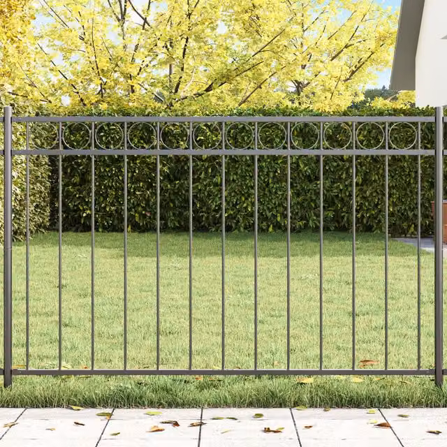 Berkfield Home Grey Steel Rectangular Fence Panel W: 100 cm, H: 170 cm