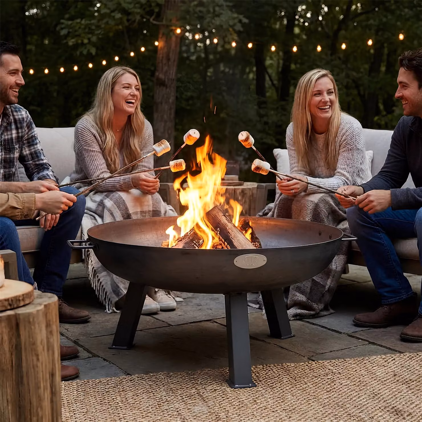 Harbour Housewares Cast Iron Fire Bowl in Black, Diameter: 75 cm – 3