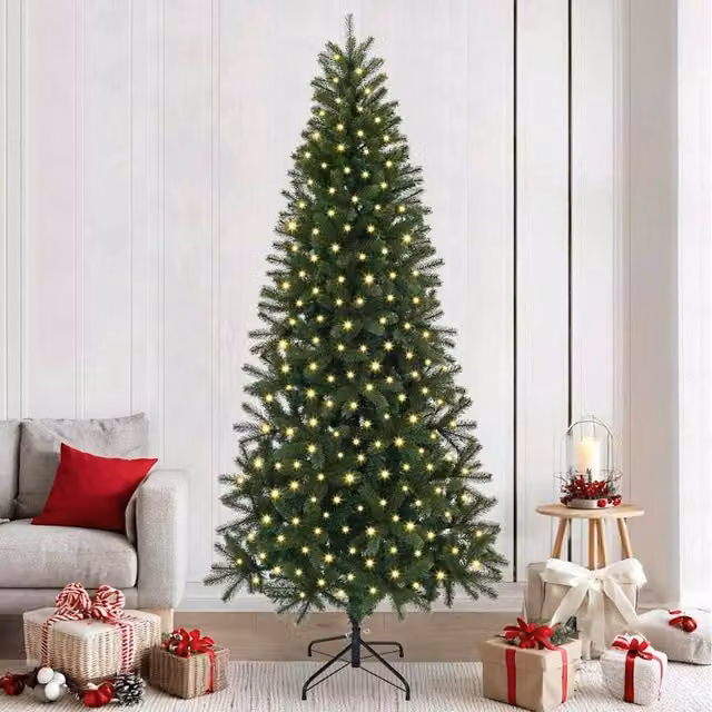 Berkfield Home Artificial Green Christmas Tree with 300 LEDs, Height: 240 cm – 1