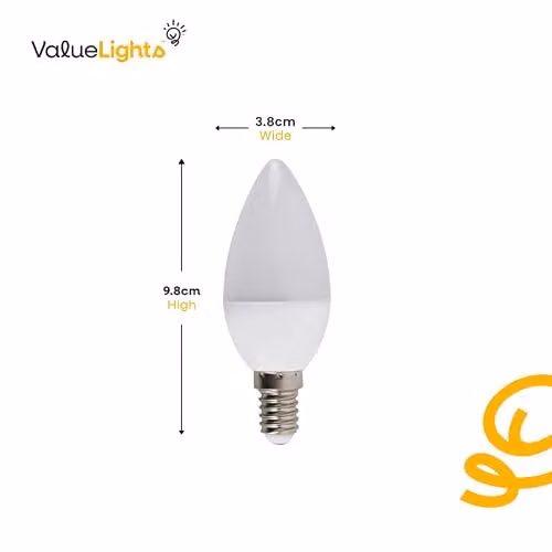 MiniSun 5W Dimmable LED E14 Candle Bulb, 3000K Warm White – 2