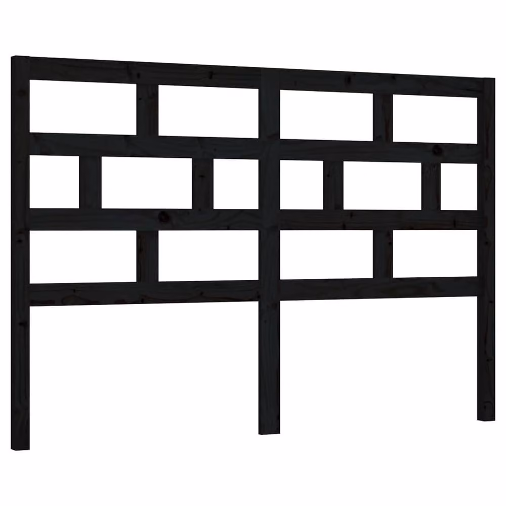 Berkfield Home Beautiful Bed Headboard in Black Solid Pine Wood, W/D/H: 141 x 4 x 100 cm – 2