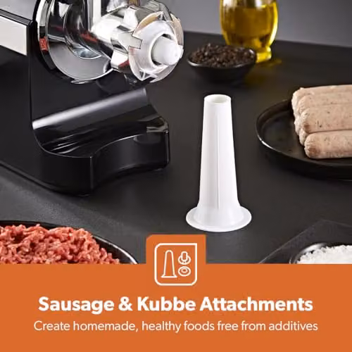 Geepas 1800W Electric Meat Grinder and Sausage Stuffer in Black with Stainless Steel and Aluminium Components – 4