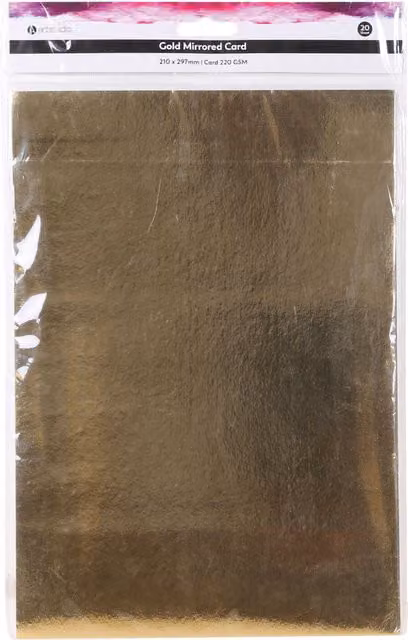 Art Studio Pack of 20 Gold Mirrored Construction Paper Cards, A4