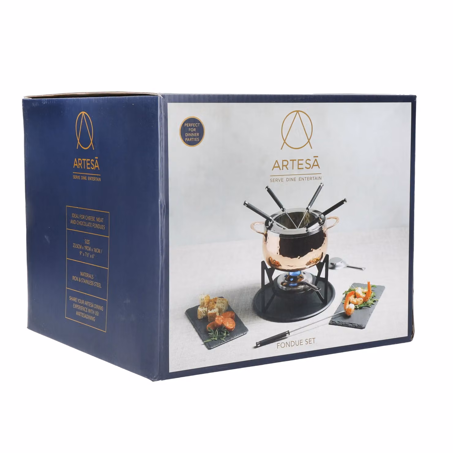 Artesa Hand Finished Copper Effect Fondue Set – 7