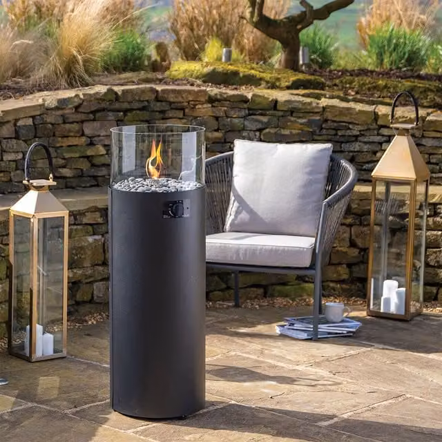 Cosiscoop Black Pillar Fire Pit Ethanol Gas Lantern