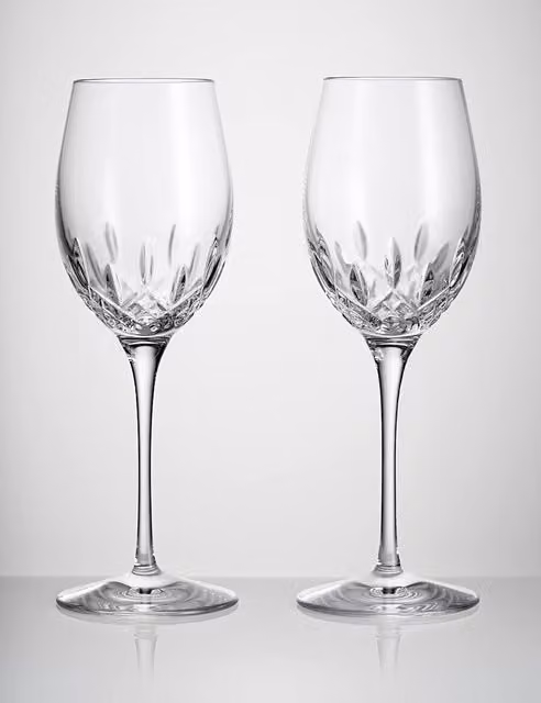 Waterford Lismore Essence Clear Crystal Wine Glass Set of 2