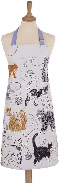 Ulster Weavers Feline Friends Animal Print 100% Cotton Apron in Grey and Brown