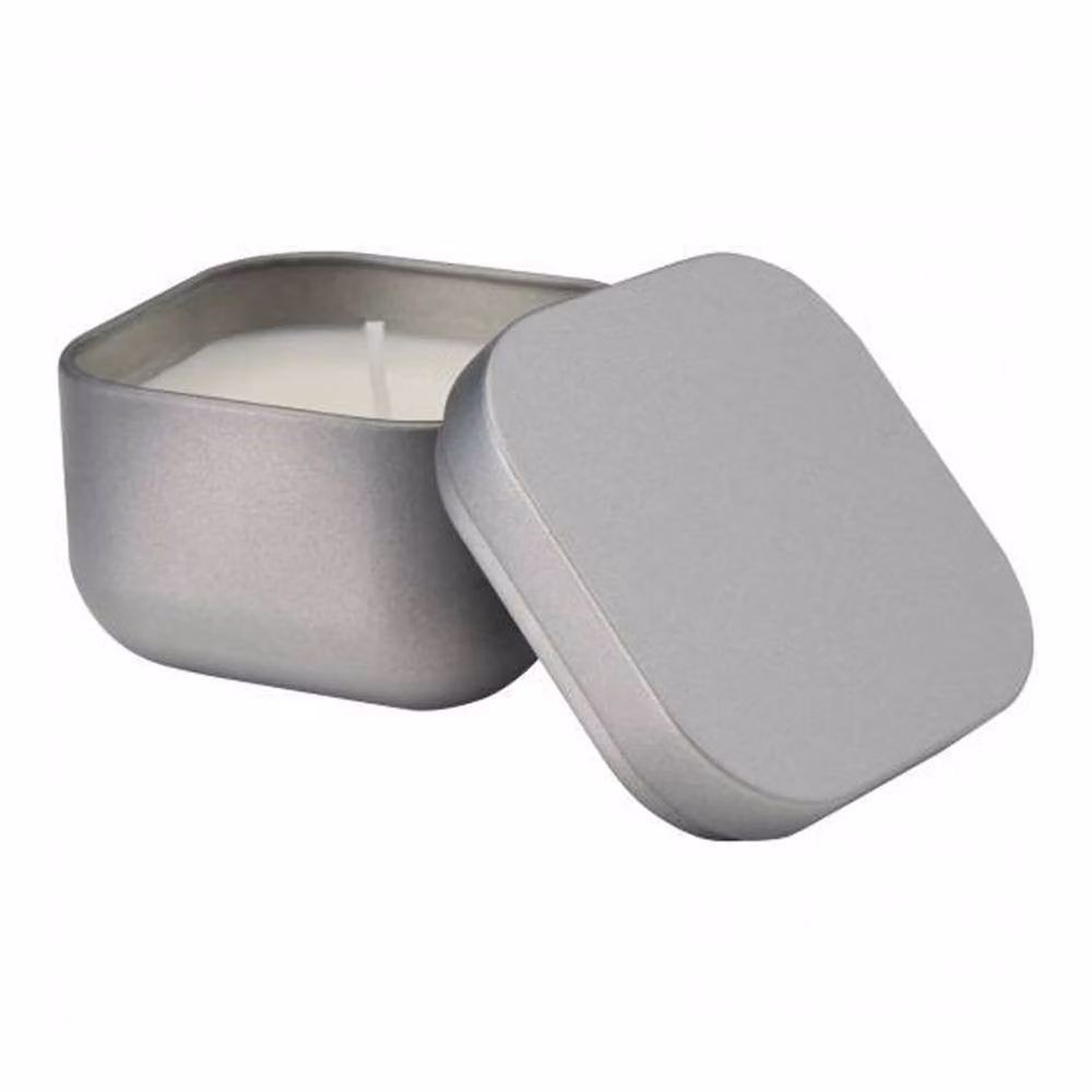 Floso Tindra Vanilla Square Scented Pillar Table Candle in Silver – 2