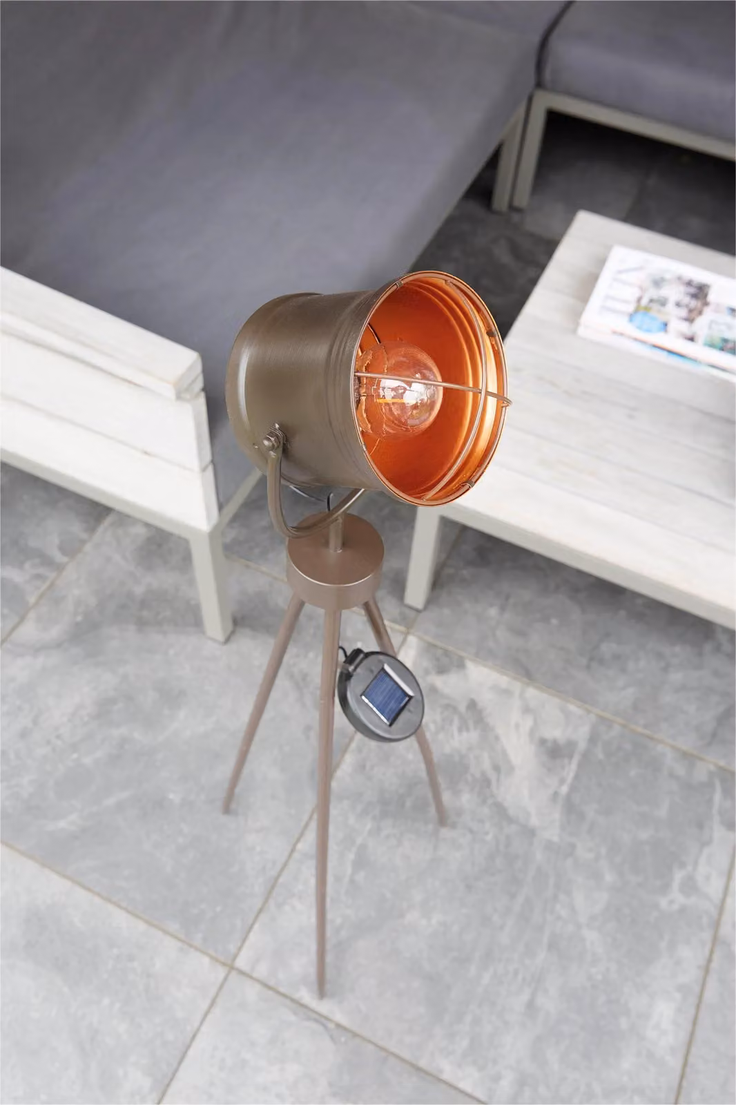 Luxform Leipzig Leipzig Solar LED Garden Tripod Light in Brown – 3