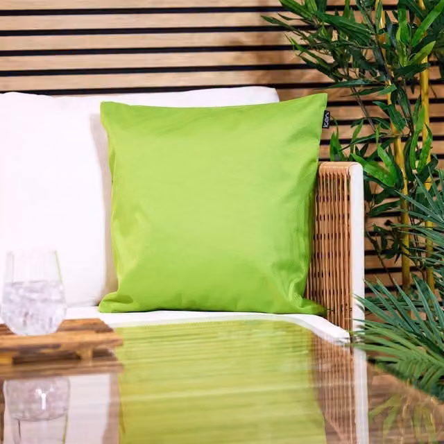 ICON Plain Indoor and Outdoor Square Cushion with Hollow Fibre Filling, Green, W/D/H: 43 x 43 x 43 cm – 2