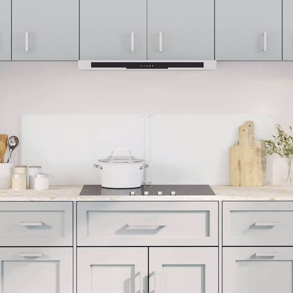 Berkfield Home Kitchen Backsplash 2 Pack of Transparent Tempered Glass, W: 70 cm, H: 50 cm