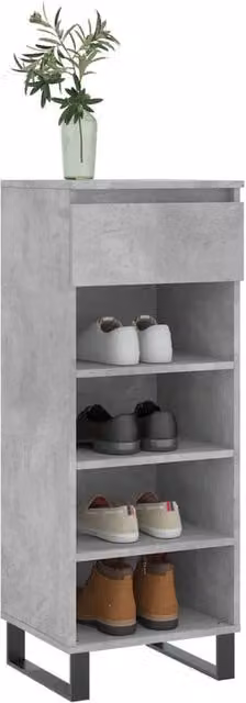 Berkfield Home Shoe Cabinet in Concrete Grey, W/D/H: 40 x 36 x 105 cm – 1