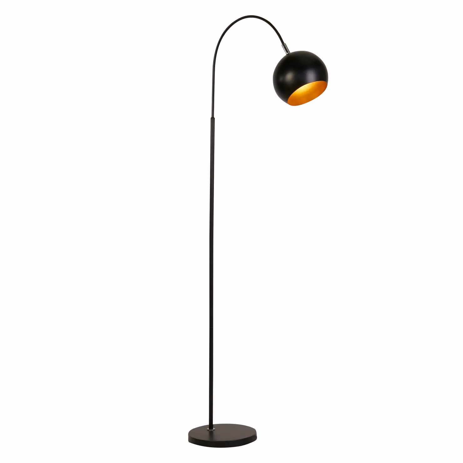 Lighting Collection Modern Metal Arch Floor Lamp in Black and Gold/Brass – 2