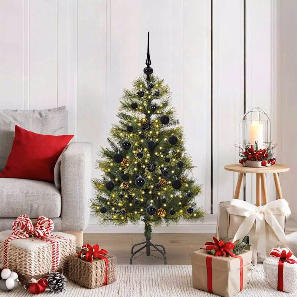 Berkfield Home Realistic Artificial Hinged Christmas Tree with Cones, Green, Height: 120 cm – 2
