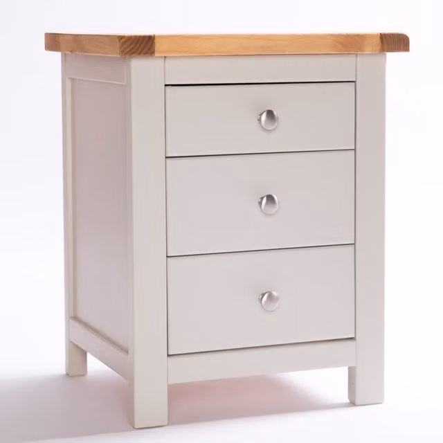 Cabinet Bits Argenta 3 Drawer Bedside Cabinet in Grey