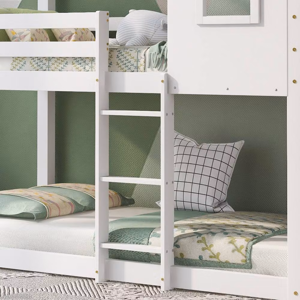BTM White Solid Pine 3FT Bunk Bed for Children H: 221 cm x W: 90 cm x D: 190 cm – 3