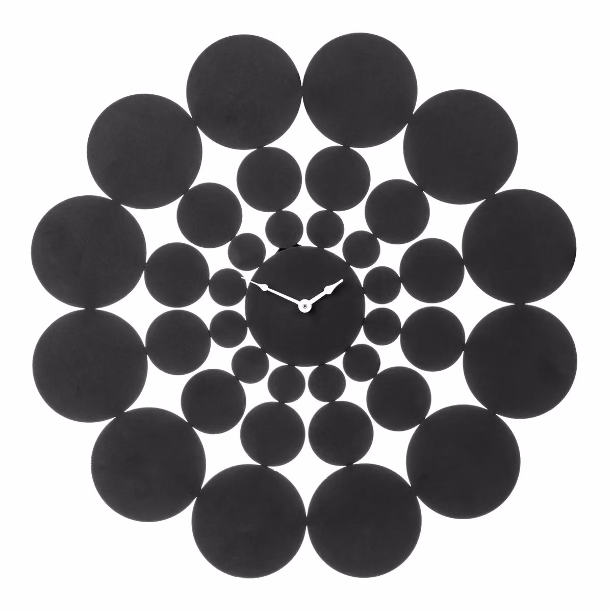 Orsina Black and White Geometric Design Round Metal Wall Clock, Diameter: 51 cm – 4