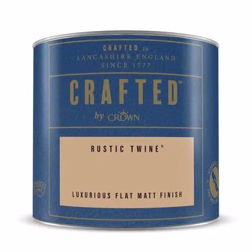 Crown Crafted Matt Emulsion Paint Tester Sample in Rustic Twine Beige, 125ml – 5