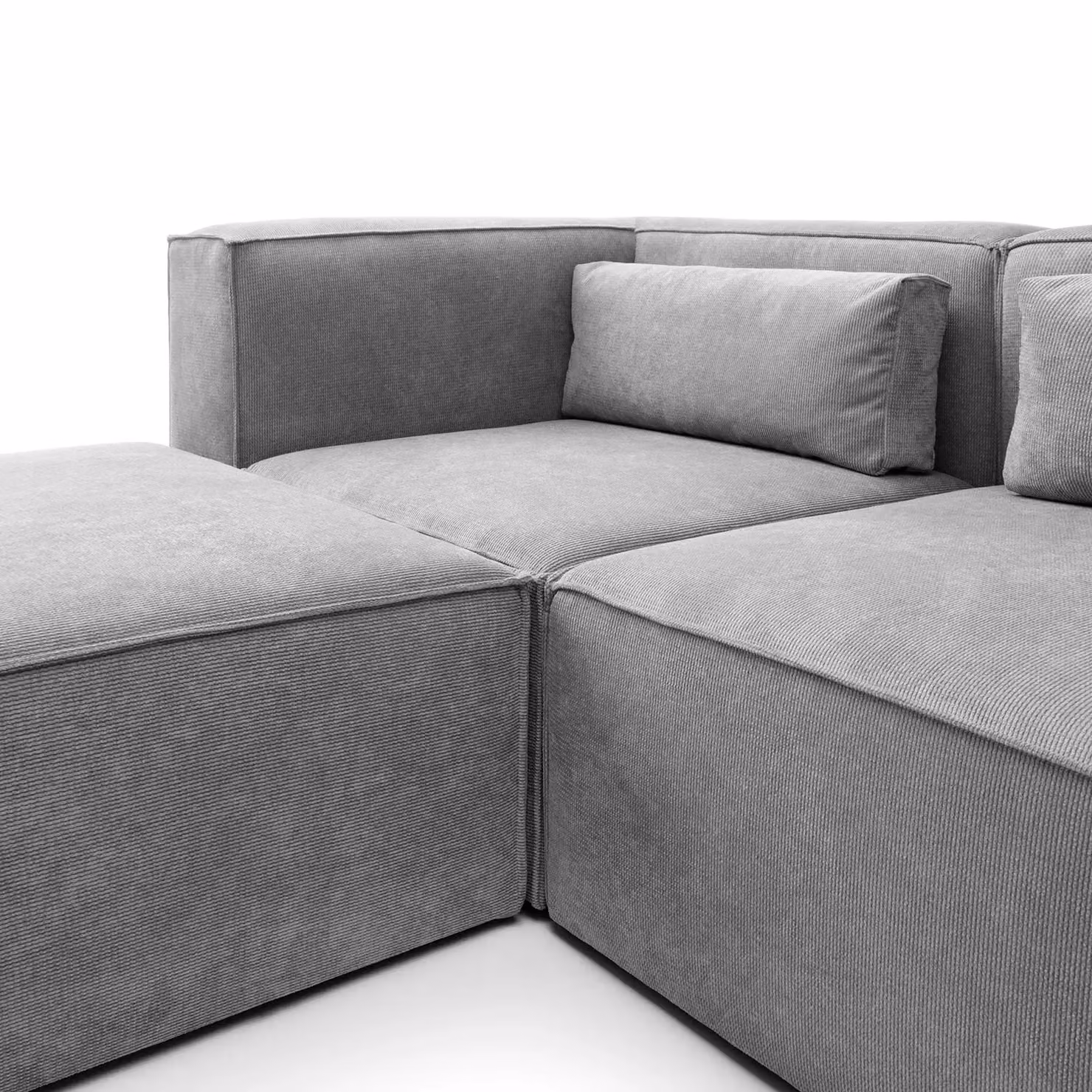 Abakus Direct Doris Reversible L-Shaped Corner Sofa in Light Grey with High-Density Foam, W: 282 cm, D: 257 cm, H: 73 cm – 4