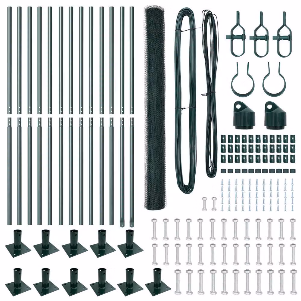 Berkfield Home Green PVC Coated Steel Round Fencing Set of 2, W: 25 m, H: 1.5 m – 2