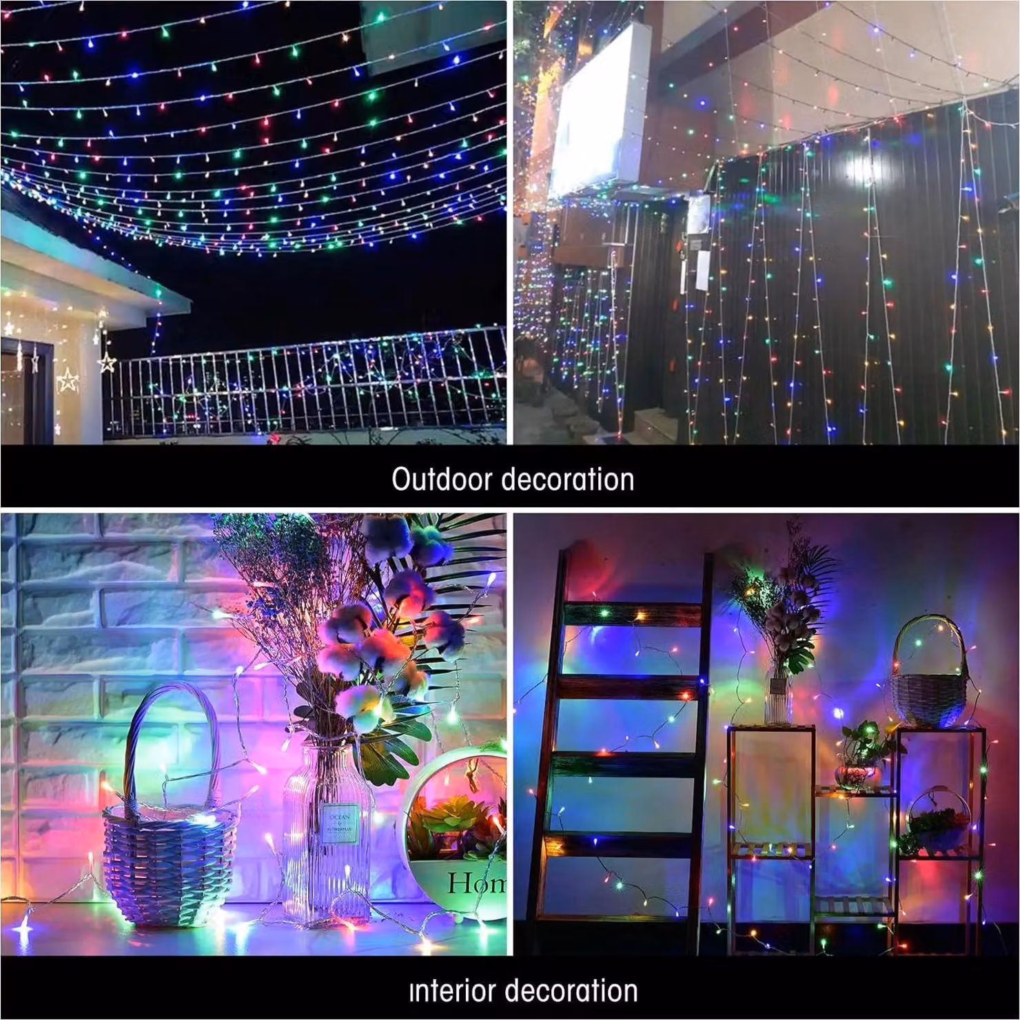Shatchi Multicolour LED Outdoor String Fairy Lights with Timer, 300 LEDs, 30m, Waterproof IP44 – 4