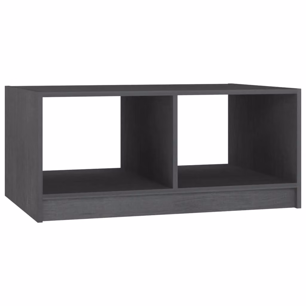 Berkfield Home Modern Grey Rectangular Coffee Table in Solid Pinewood, W: 75 cm, D: 50 cm, H: 33.5 cm – 2