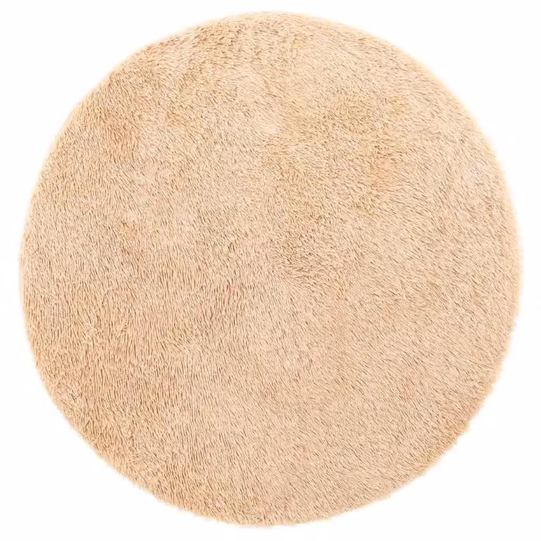 Berkfield Home NAVARRA Shaggy High Pile Rug, Beige, W/D/H: 100 x 100 x 1 cm, Polyester